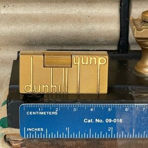 Rare Dunhill rollagas lighter short version-gold logo w/ box great working cond